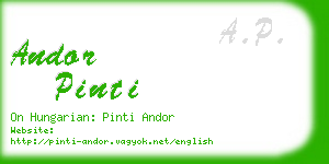 andor pinti business card